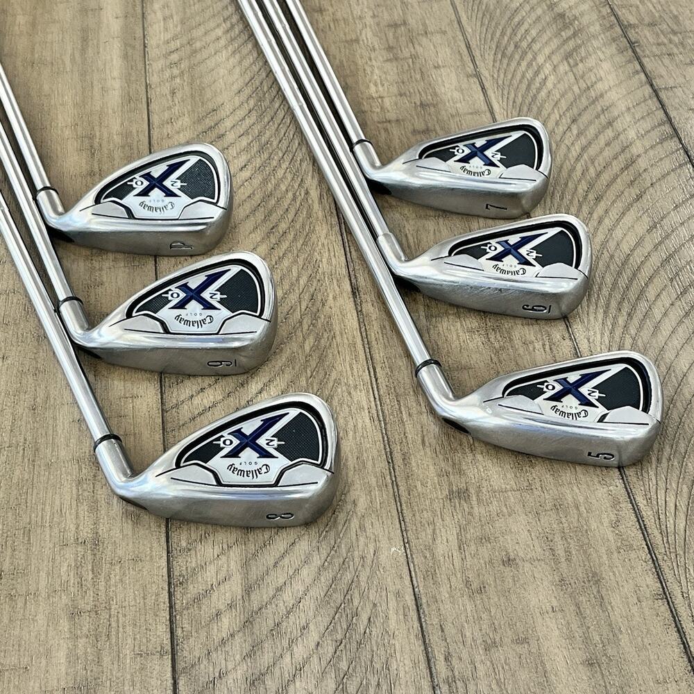 Callaway X-20 Iron Set 5-PW Overlength RH - Uniflex Steel Shafts 6 Clubs "Fair"